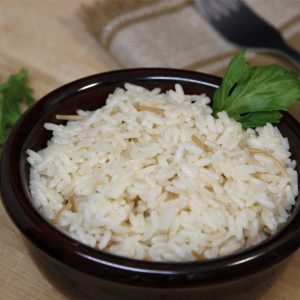 Lemon rice in bowl